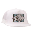 Lazy J Ranch Youth White Iron Horn Classic Five Panel Trucker Hat-