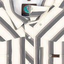 Lazy J Short Sleeve Performance Pearl Snap - Grey Stripe