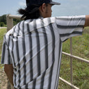 Lazy J Short Sleeve Performance Pearl Snap - Grey Stripe