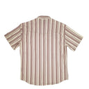 Lazy J Short Sleeve Performance Pearl Snap - Maroon Stripe-