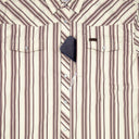 Lazy J Short Sleeve Performance Pearl Snap - Maroon Stripe-