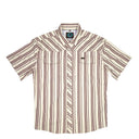 Lazy J Short Sleeve Performance Pearl Snap - Maroon Stripe-