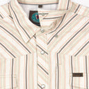 Lazy J Short Sleeve Performance Pearl Snap - Pink/Grey Stripe