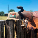 Lazy J Tan Big Bend Curved Bill Trucker Hat-