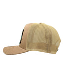 Lazy J Tan Big Bend Curved Bill Trucker Hat-