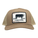 Lazy J Tan Iron Hide High Profile Curved Bill Trucker Hat