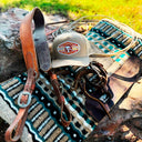 Lazy J Tan Pecos Curved Bill Trucker Hat-
