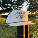 Lazy J Tan & White Alpine Rope Trucker Hat-