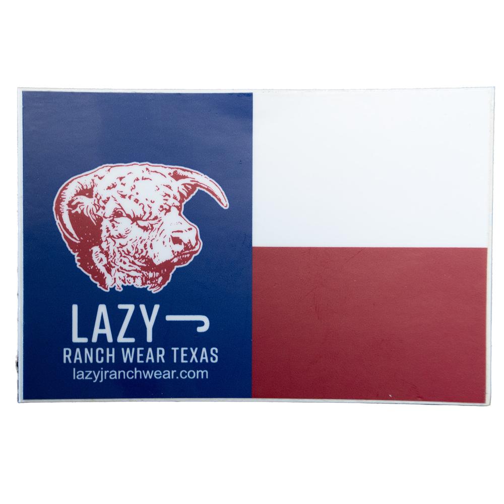 Lazy J Texas Flag Elevation Hereford Sticker-Lazy J Ranch Wear