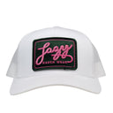 Lazy J White Break Away Mid Profile Trucker Hat