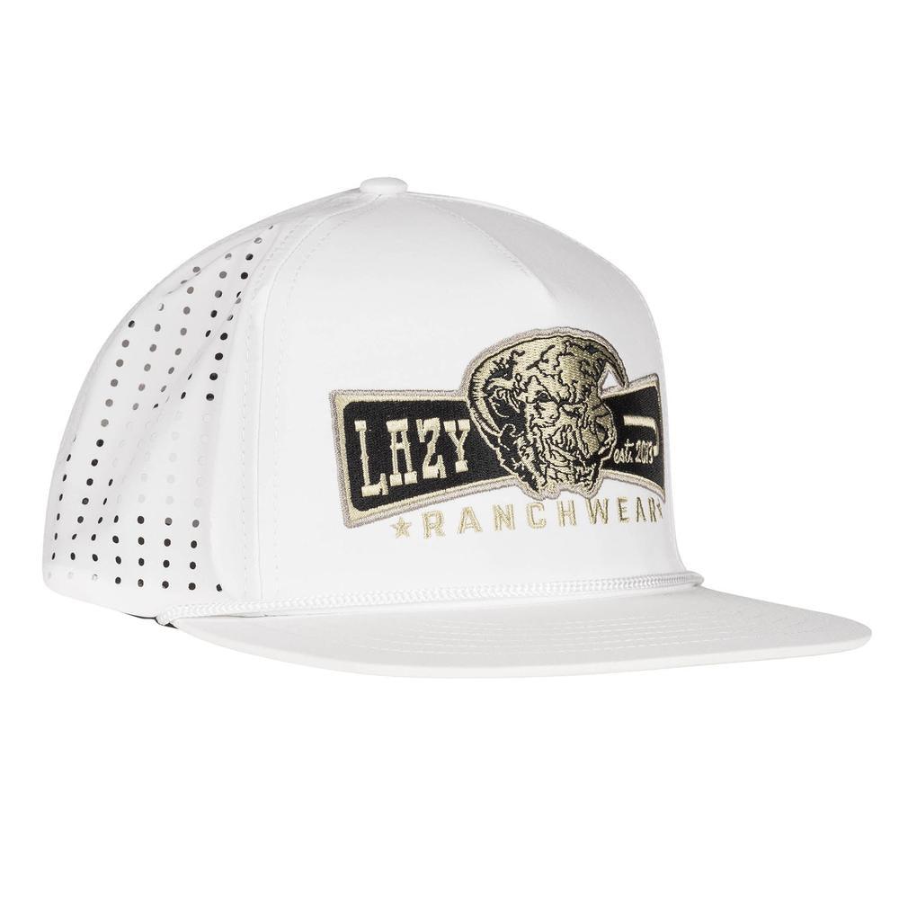 Lazy J Ranch White Diamond Banner Performance Rope Trucker Hat-