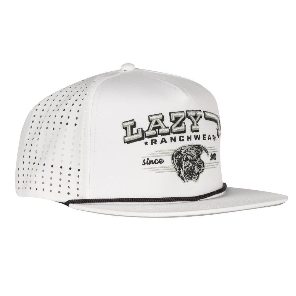 Lazy J Ranch White Hereford Bull Western Performance Rope Trucker Hat-