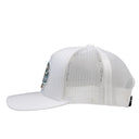 Lazy J White Red Stock Mid Profile Trucker Hat