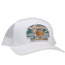 Lazy J White Red Stock Mid Profile Trucker Hat