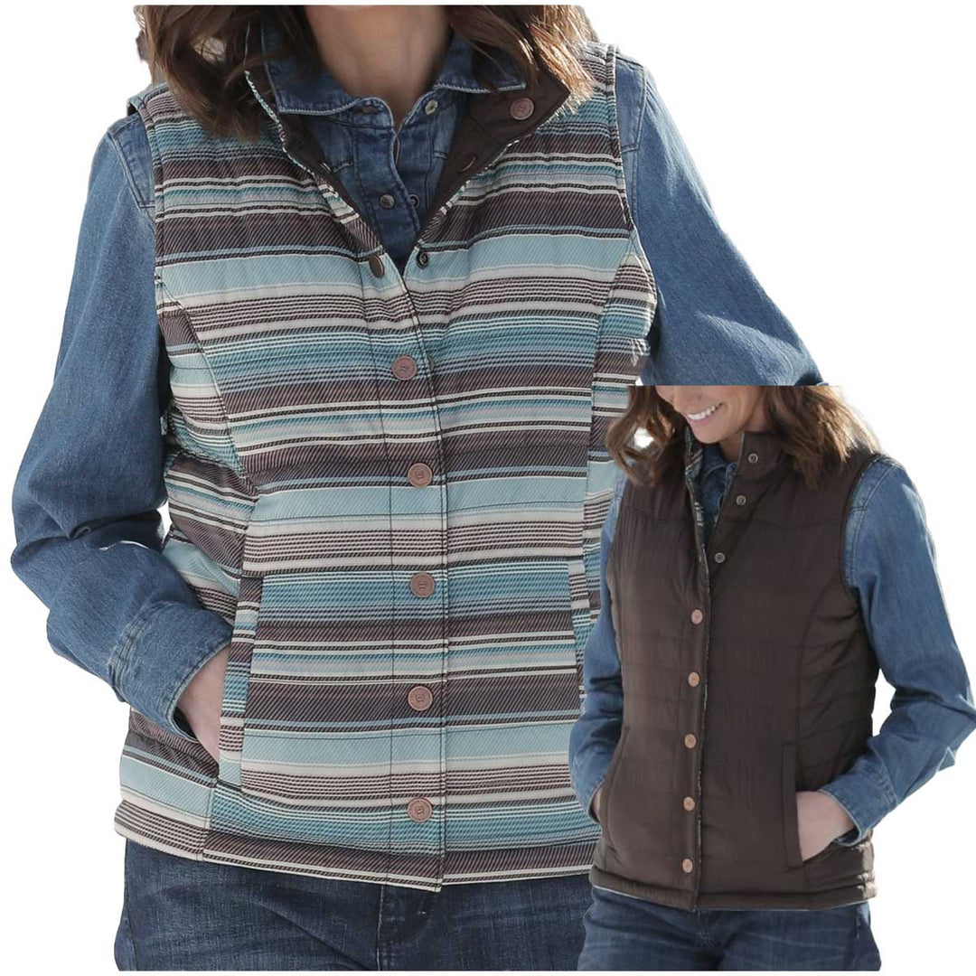 Cinch Women's Quilted Reversible Vest - Brown