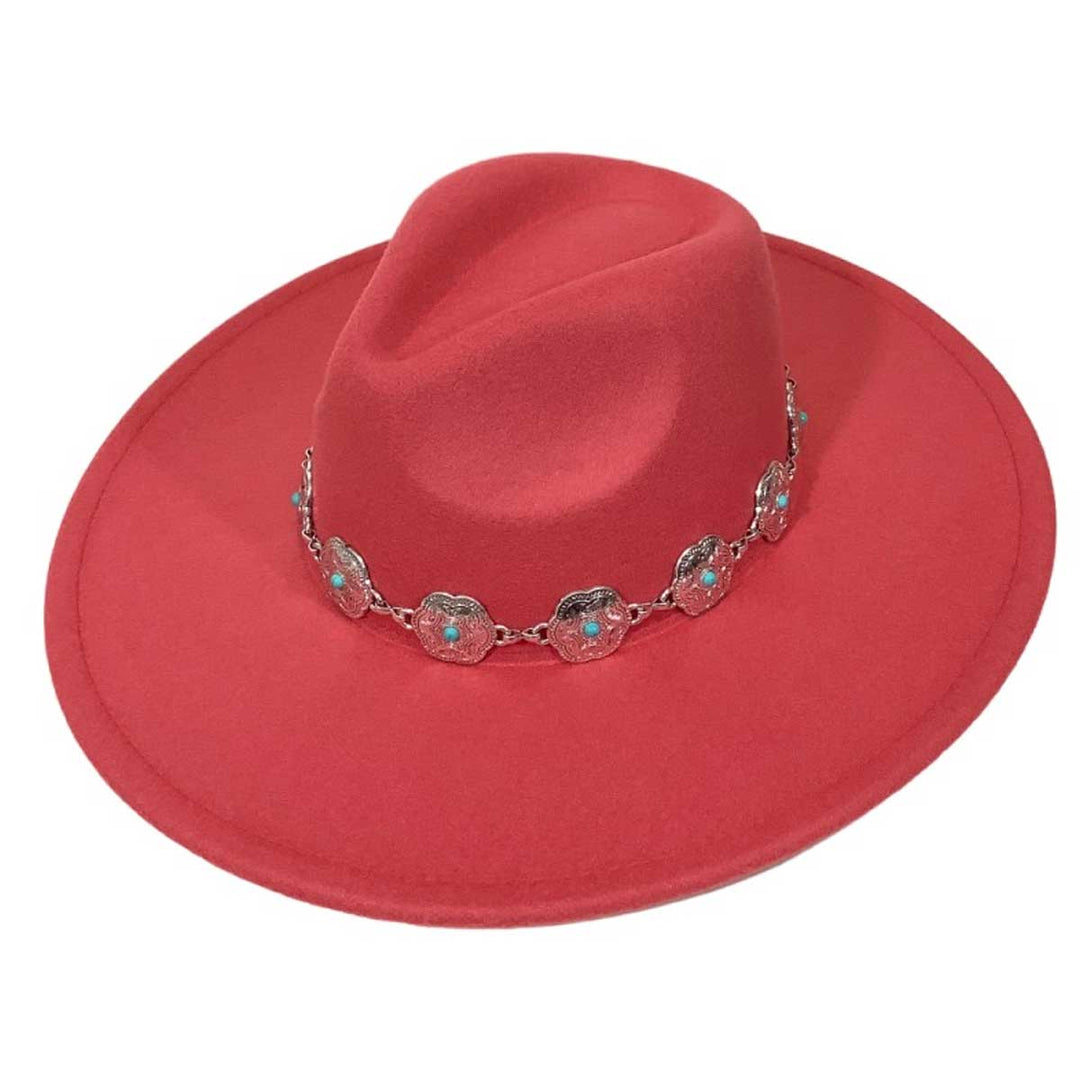 Kenze Panne Women's Retro Rancher Hat - Salmon Red Mauve