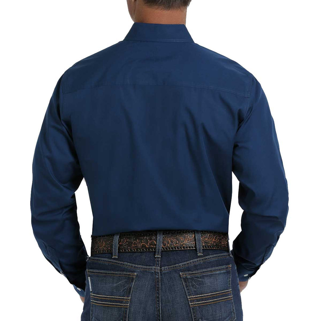 Cinch Men's Modern Fit Button Down Long Sleeve Shirt - Blue