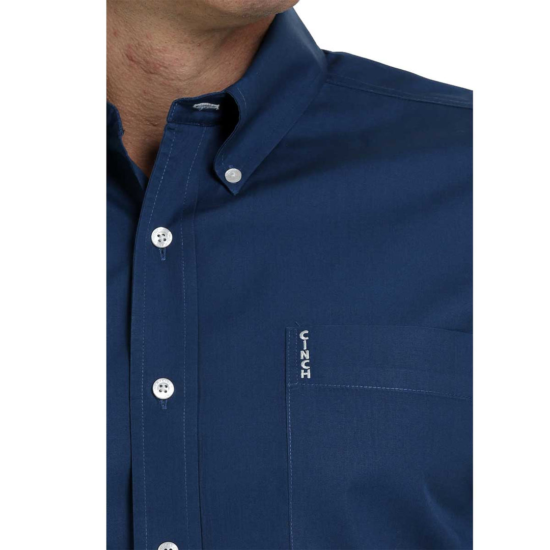 Cinch Men's Modern Fit Button Down Long Sleeve Shirt - Blue