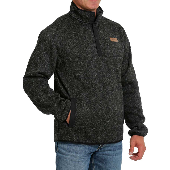 Cinch Men's 1/4 Snap Pullover Sweater - Charcoal