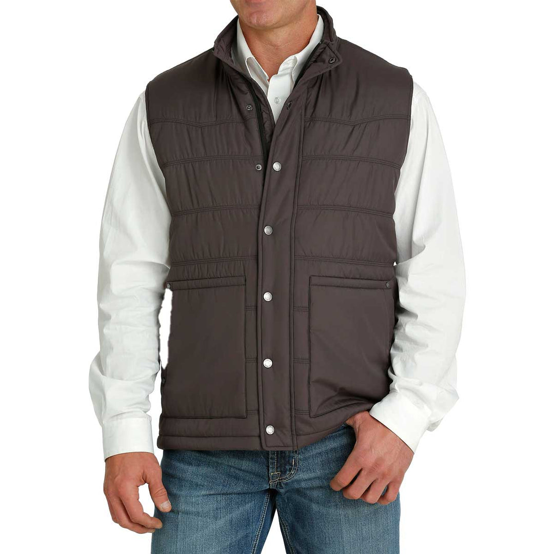 Cinch Men's Cotton Quilted Vest - Charcoal