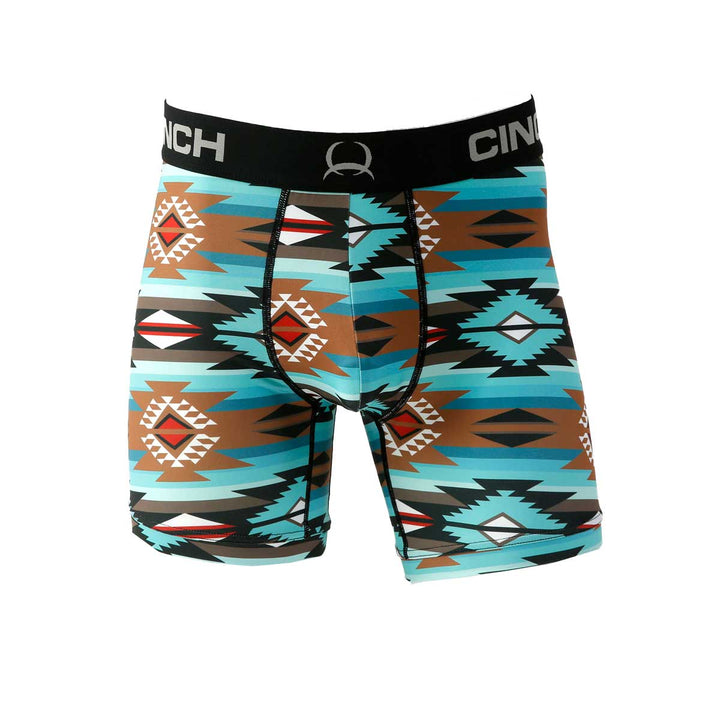 Cinch Men's 6" Aztec Boxer Briefs -Turquoise