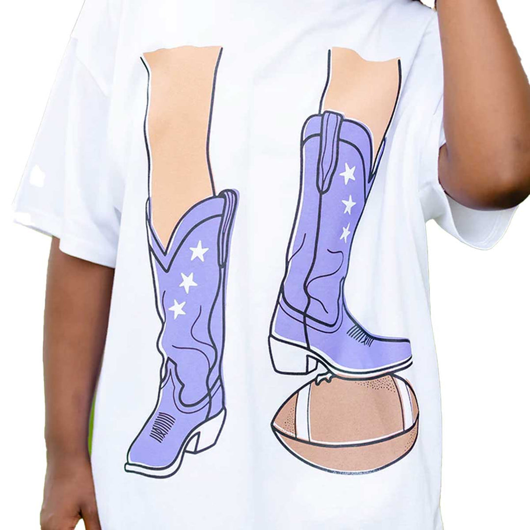 Buddy Love Marshall Football Boots Graphic T-Shirt - Purple