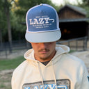 Lazy J Ranch Blue & White Dime Box Classic Rope Trucker Hat