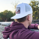 Lazy J White Red Rock Quilted Rope Trucker Hat