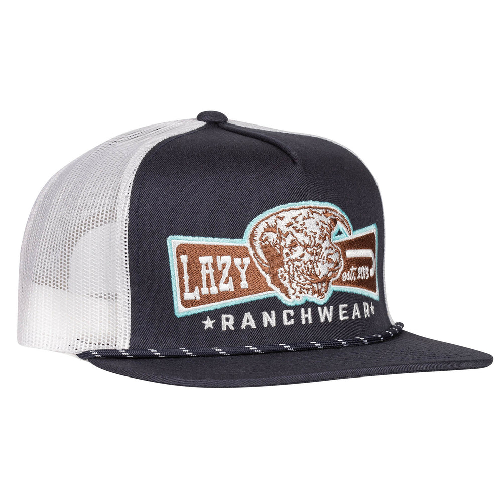 
                      
                        Lazy J Ranch Navy & White Diamond Banner Classic Five Panel Trucker Hat
                      
                    