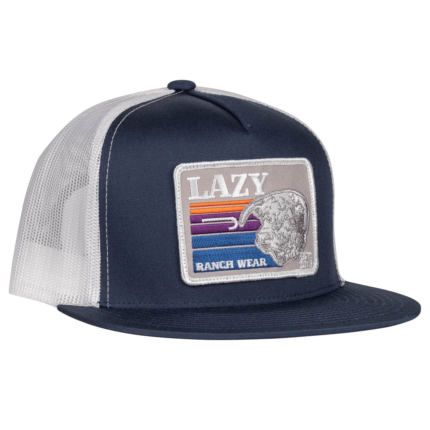 Lazy J Ranch Navy & White Sunset Retro Classic Five Panel Hat-Lazy J Ranch Wear