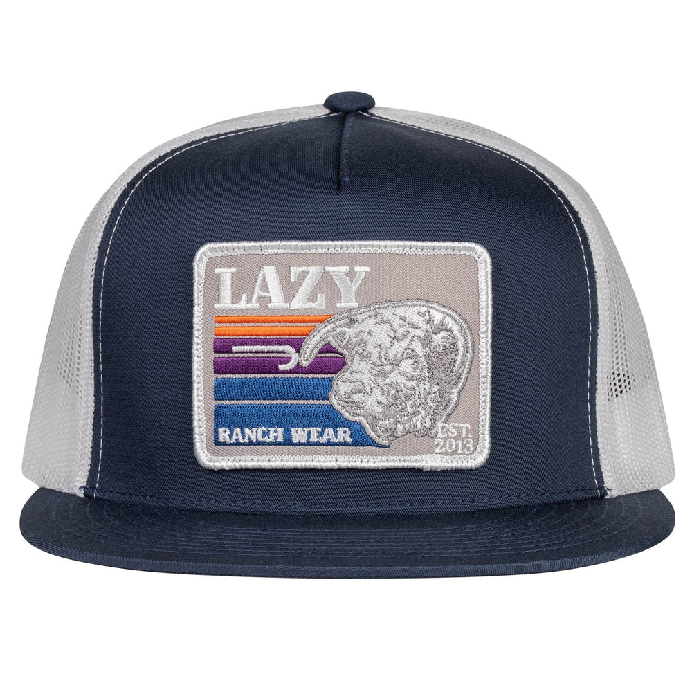 
                  
                    Lazy J Ranch Wear Navy & White Sunset Bull Classic Five Panel Hat-High Profile-NAVWHT4GS
                  
                