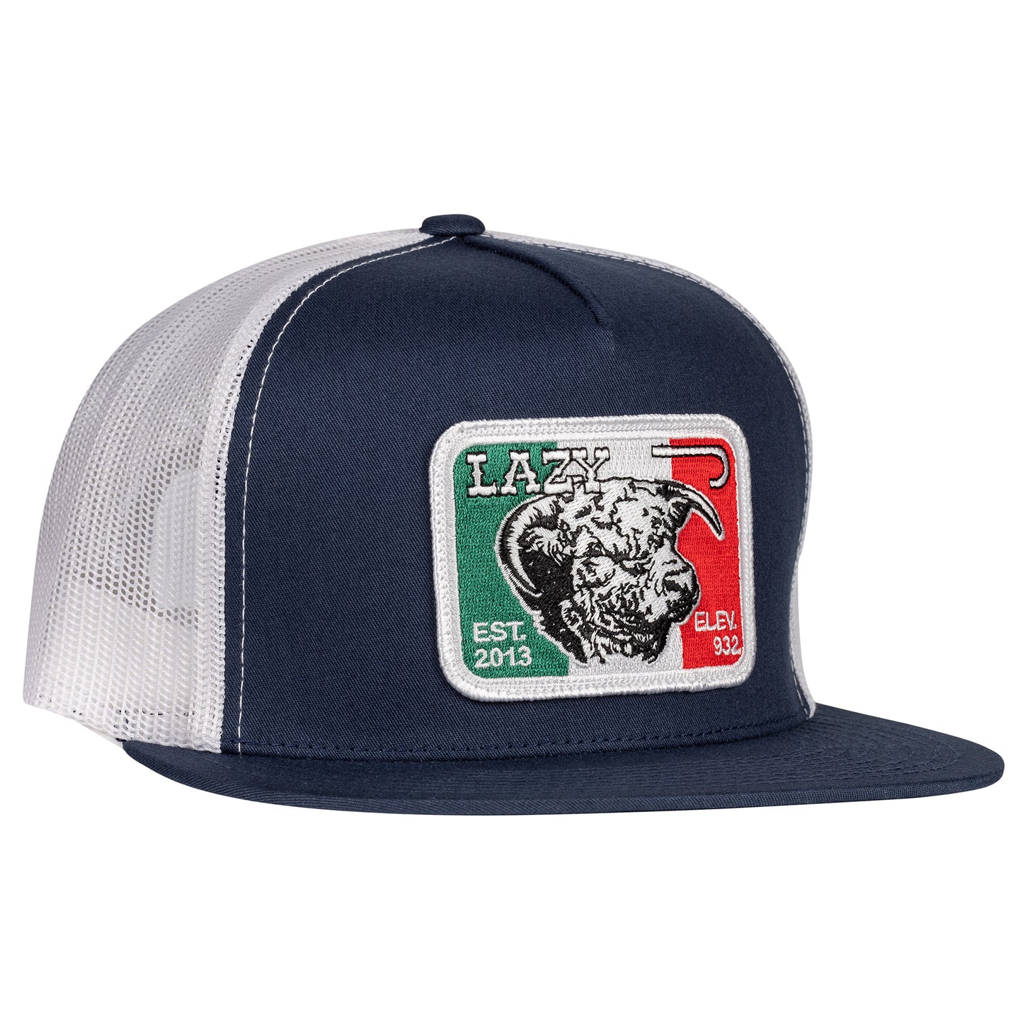 Lazy J Ranch Navy & White Mexico Elevation Classic Five Panel Trucker Hat-NAVWHT4MELEV