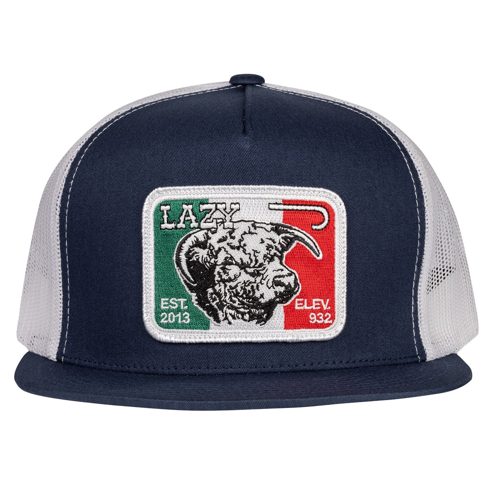 
                  
                    Lazy J Ranch Navy & White Mexico Elevation Classic Five Panel Trucker Hat-Lazy J Ranch Wear
                  
                