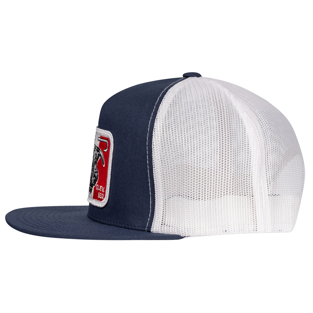 
                      
                        Lazy J Ranch Navy & White Mexico Bull Classic Five Panel Trucker Hat
                      
                    