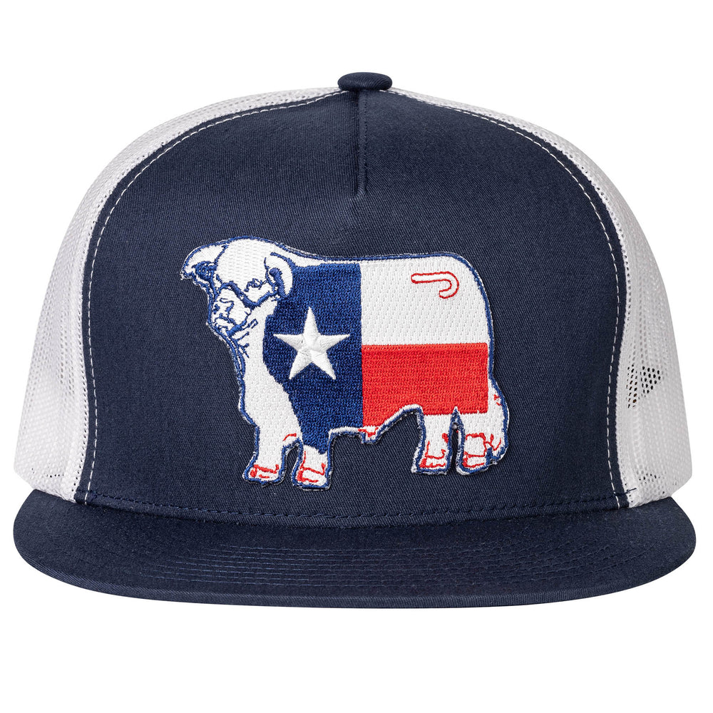 
                      
                        Lazy J Ranch Navy & White Texas Bull Classic Five Panel Trucker Hat
                      
                    