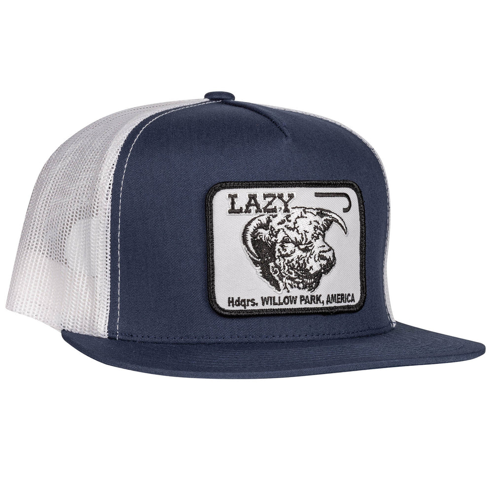 
                      
                        Lazy J Ranch Navy & White Willow Cattle Headquarters Classic Five Panel Trucker Hat
                      
                    