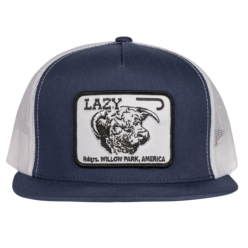 
                      
                        Lazy J Ranch Navy & White Willow Cattle Headquarters Classic Five Panel Trucker Hat
                      
                    