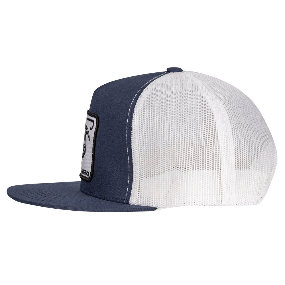 
                  
                    Lazy J Ranch Navy & White Willow Cattle Headquarters Classic Five Panel Trucker Hat-NAVWHT4WILL
                  
                