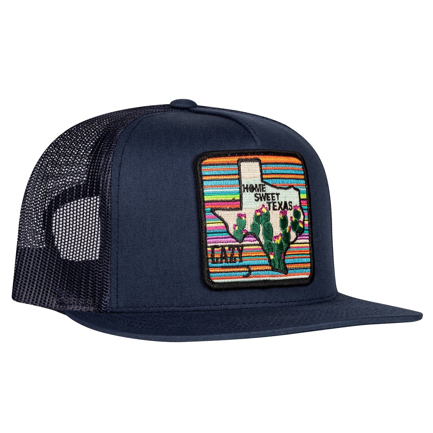 Lazy J Ranch Navy Home Sweet Texas Classic Five Panel Trucker Hat-Lazy J Ranch Wear