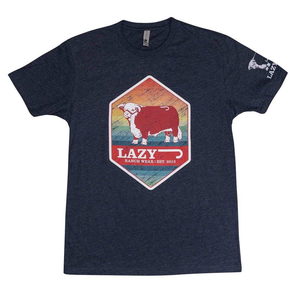 
                  
                    Lazy J Ranch Rain Hereford T-Shirt - Navy-
                  
                