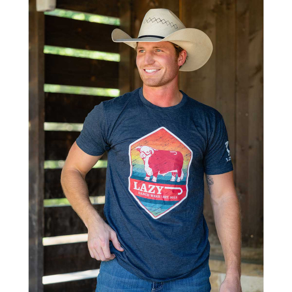 
                      
                        Lazy J Ranch Rain Hereford T-Shirt - Navy-T-Shirts-
                      
                    