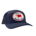 Lazy J Ranch Navy Mid Profile Trucker Hat - Multiple Patches-NVYNVY1-RWB