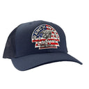 Lazy J Ranch Navy Mid Profile Trucker Hat - Multiple Patches-NVYNVY1-USA