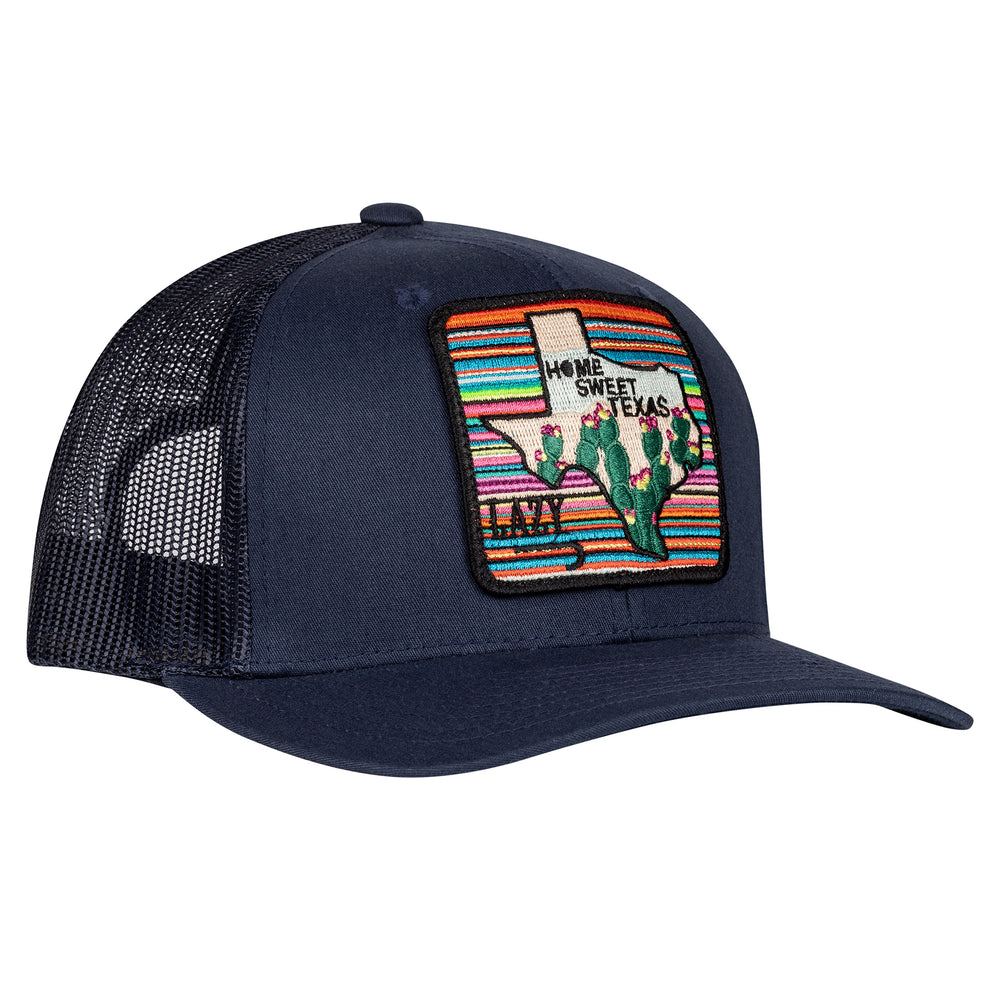 Lazy J Ranch Navy Home Sweet Texas Mid Profile Trucker Hat-NVYNVY3HST