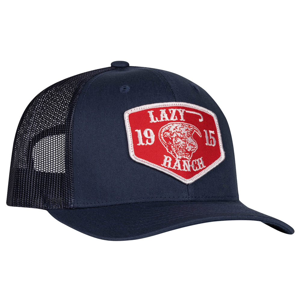 
                      
                        Lazy J Ranch Navy Red Ranch Mid Profile Trucker Hat
                      
                    