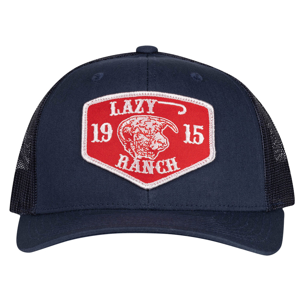 
                      
                        Lazy J Ranch Navy Red Ranch Mid Profile Trucker Hat
                      
                    