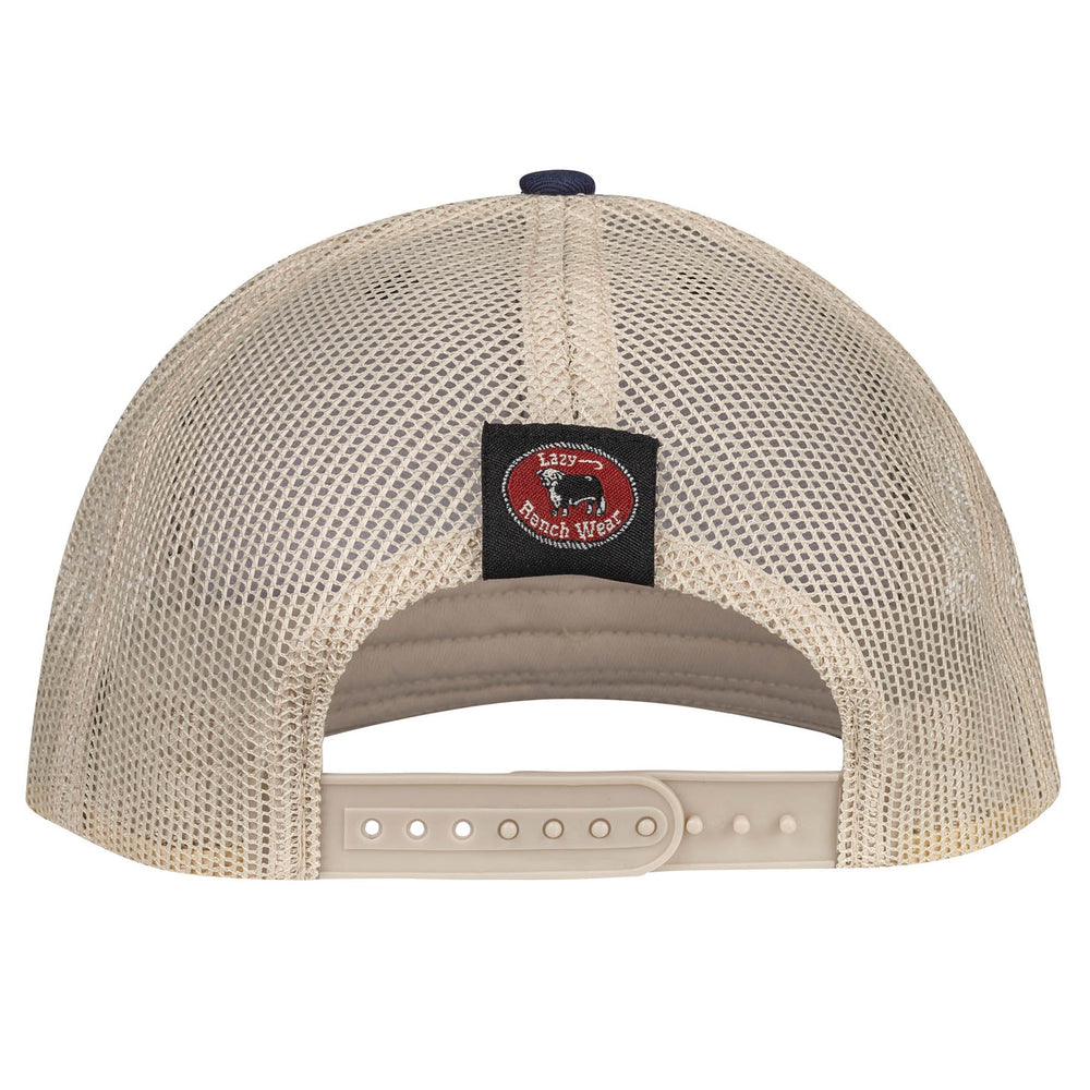 
                  
                    Lazy J Ranch Navy & Tan Serape Sunrise Mid Profile Trucker Hat-Lazy J Ranch Wear
                  
                