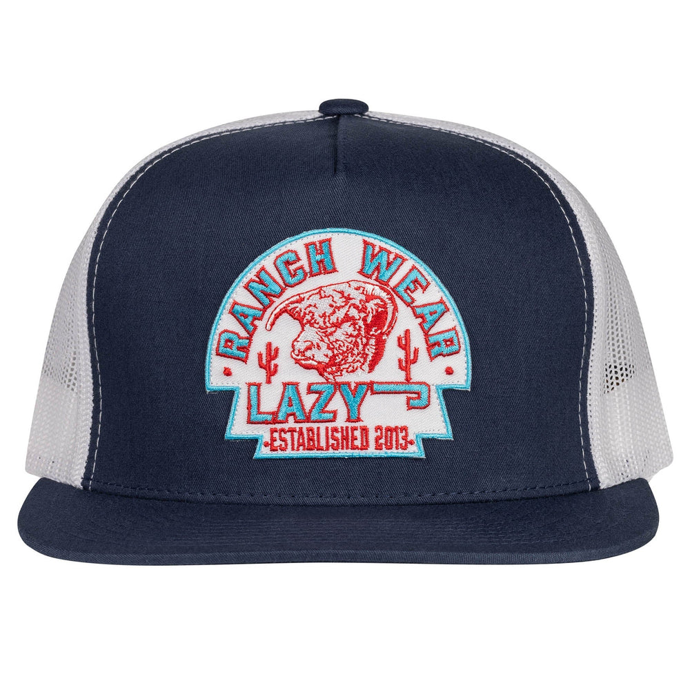 
                  
                    Lazy J Ranch Navy & White Turquoise Arrowhead Classic Five Panel Trucker Hat-Lazy J Ranch Wear
                  
                