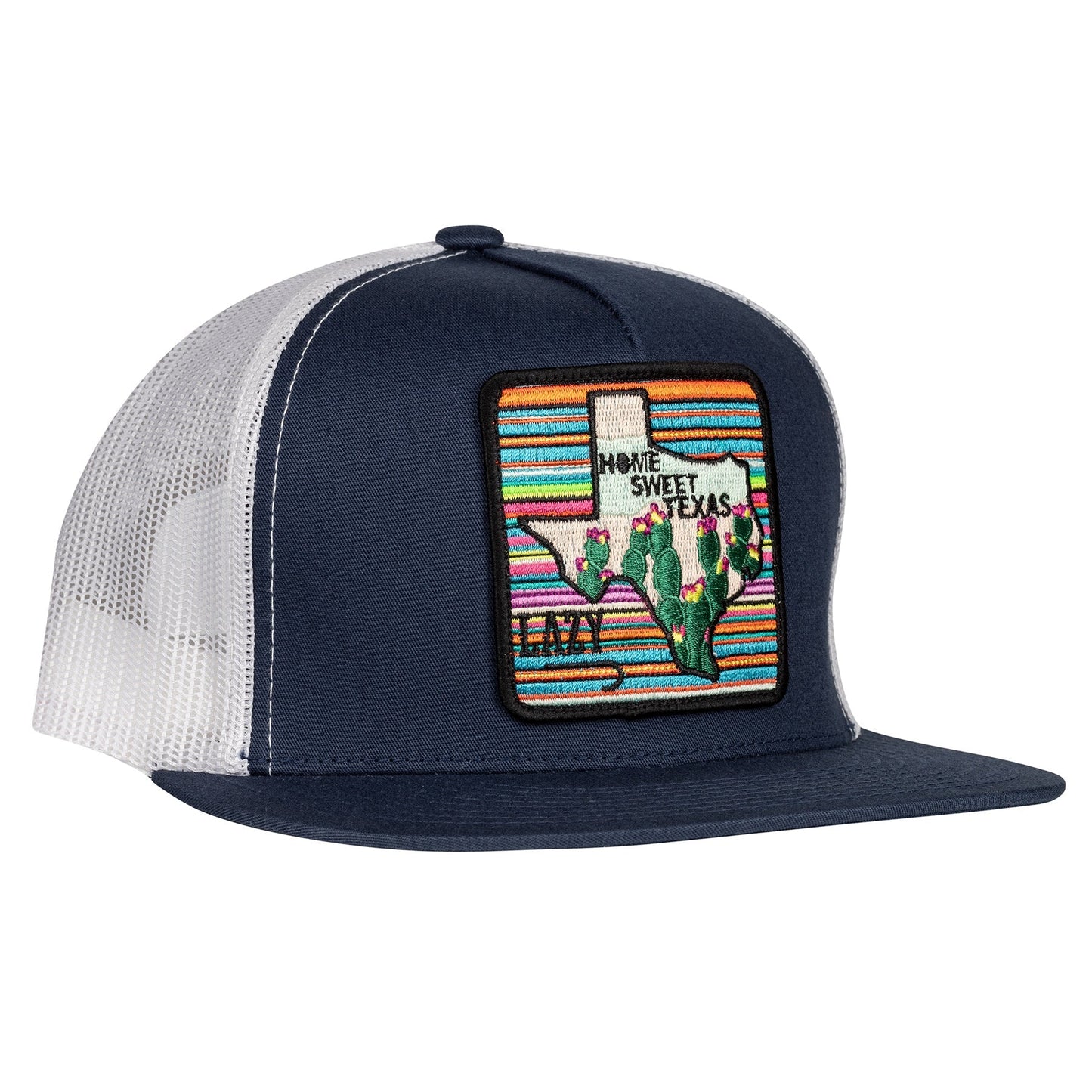 Lazy J Ranch Navy & White Home Sweet Texas Classic Five Panel Trucker Hat-Lazy J Ranch Wear