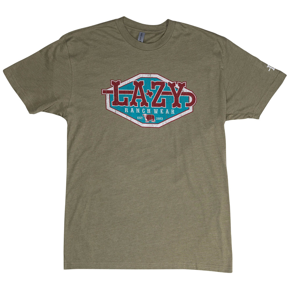 Lazy J Ranch Original Shield T-Shirt - Olive Green